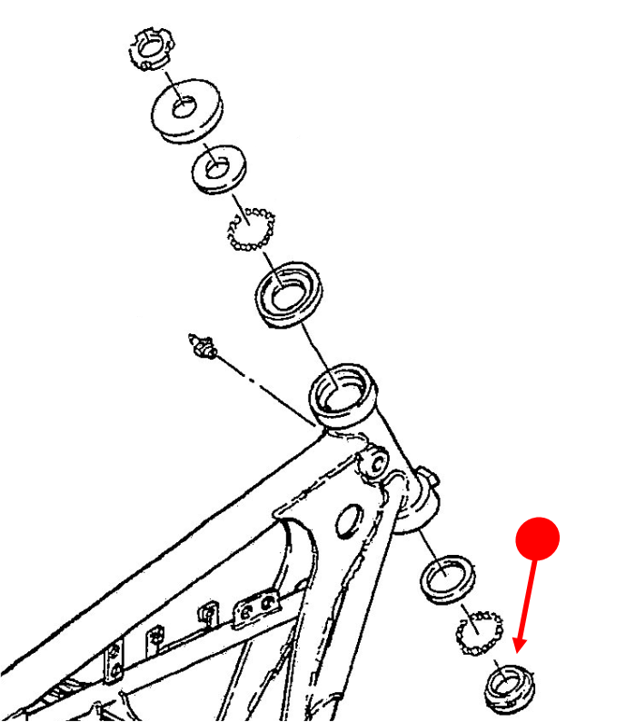 Bearing - steering head bearing race (bottom) - Hodaka-Parts.com