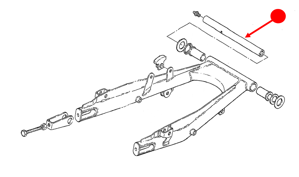 Swing arm shaft - Hodaka-Parts.com